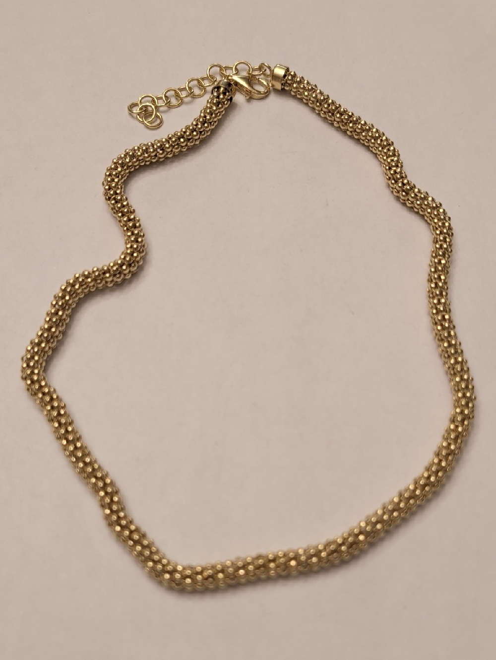 Gold Over Sterling Silver Popcorn Chain Necklace